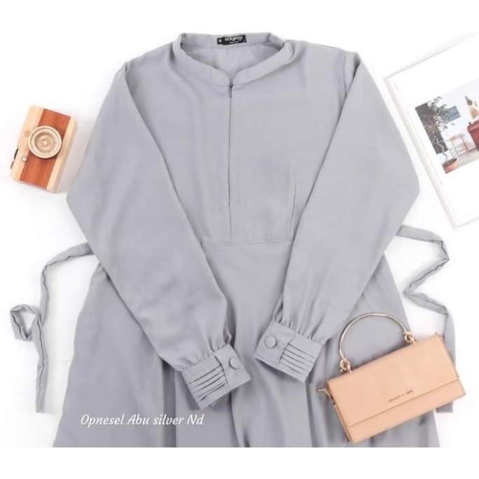 Terbaik Gamis Sier Polos-Gamis Polos Abu Muda Premium-Gamis Wanita Polos Terbaik