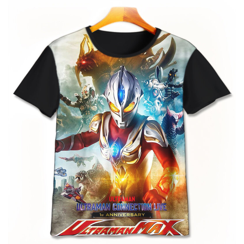 Baju Kaos Anak Terbaru 3D Ultraman V7 Pakaian Anak Laki-Laki Perempuan Usia 1-12 Tahun