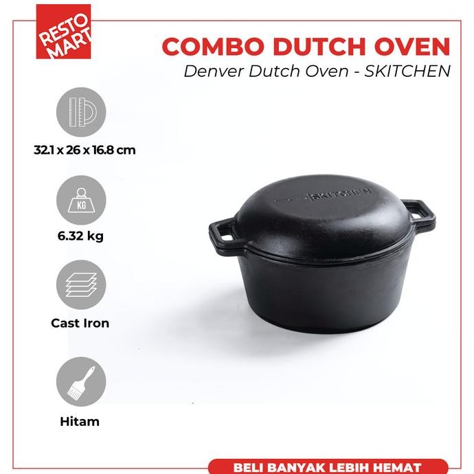 Combo Dutch Oven/Denver Dutch Oven Skitchen Cast Iron (2291110) Original