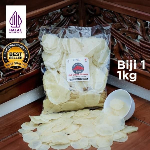 

New 1KG EMPING MELINJO MENTAH KERING PASAR SIAP GORENG ASLI KEBUMEN Ready