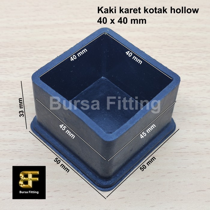 KAKI KARET KOTAK 40 X 40 / ALAS KAKI MEJA KURSI / KARET HOLLOW
