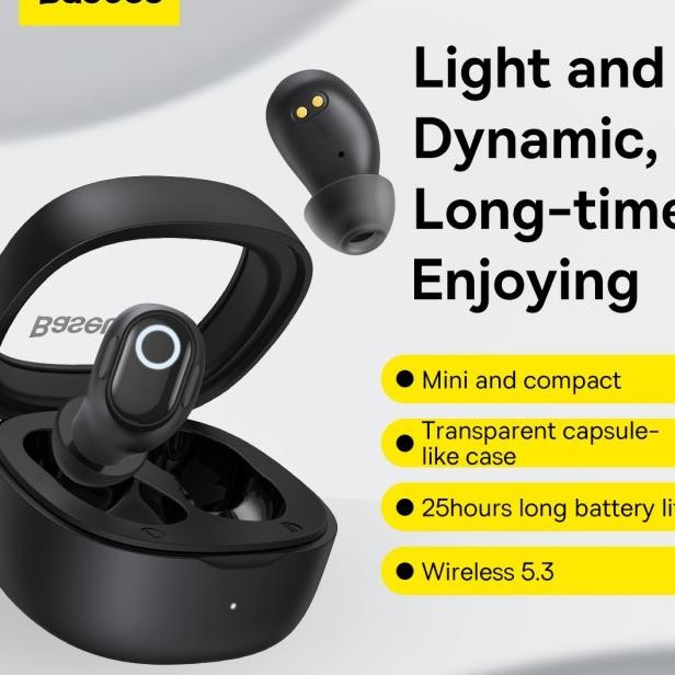 Baseus Bowie WM02 True Wireless Earphones Black - BASEUS OFFICIAL STORE ( CODE 10041 ) / HEADSET BAS