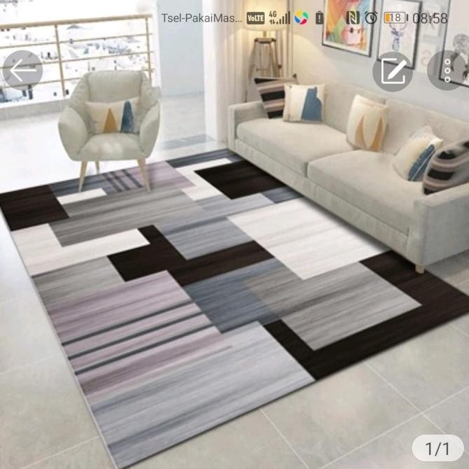 karpet lantai ruang tamu minimalis modern abstrak Terlaris