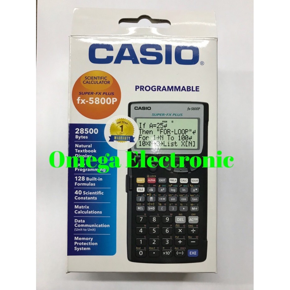 

Casio Calculator Fx 5800 P Programmable Scientific