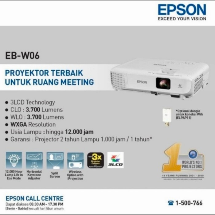 Projektor Epson Eb - W06 ( Pengganti Eb - W05 )
