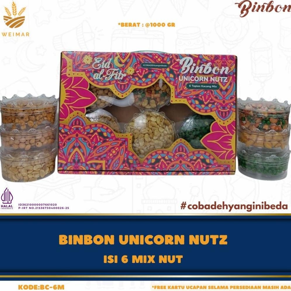 

fh-46 Binbon Unicorn Nuts - 6 Toples Mix Kacang Snack Original
