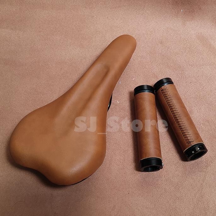 CO Sadel Sepeda Coklat Klasik Vintage Sepeda Lipat kulit