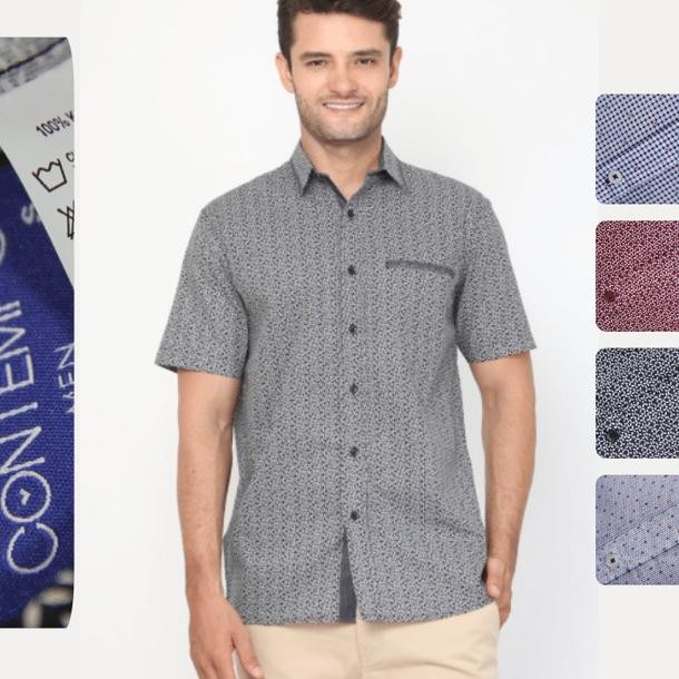 Kemeja Pria Lengan Pendek Motif Bintik Contempo 03 Terlaris