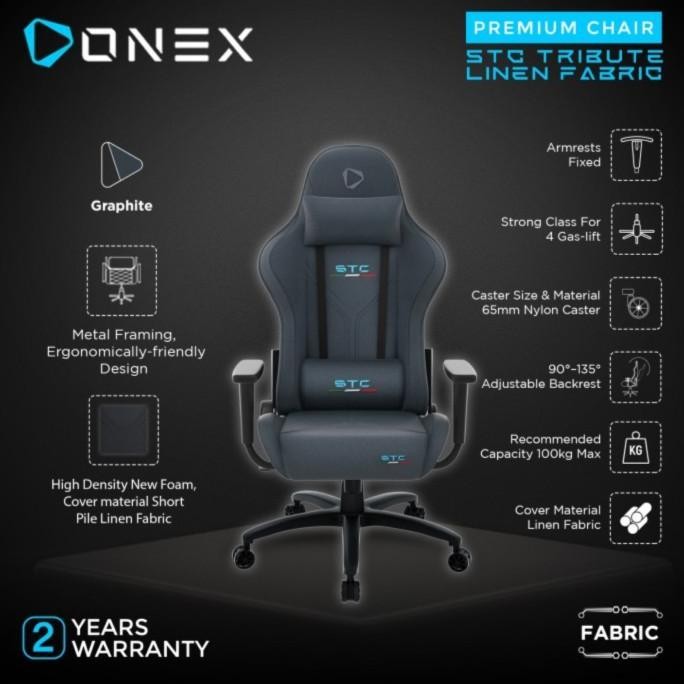 Onex STC Tribute Kursi Gaming Premium Quality Game Chair, Ergonomic Design for gamer, Adjustable Bac