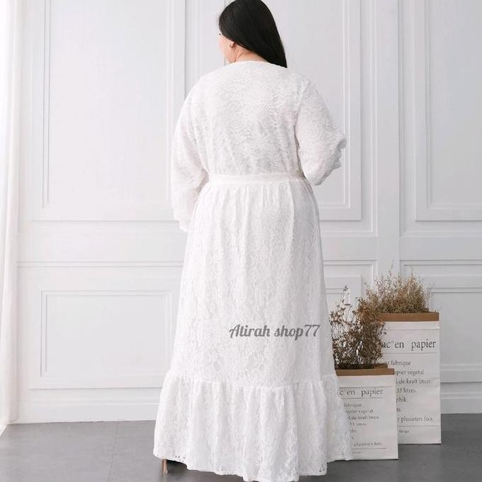 BEST SELLER GAMIS ABAYA BROKAT JUMBO LD130 LD140CM BUSUI KEKINIAN