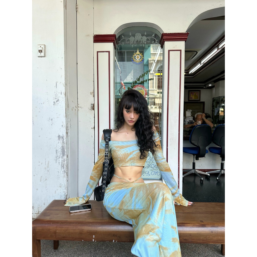 Casual Short Dress Set T T-shirt+Bodycon Long Dress