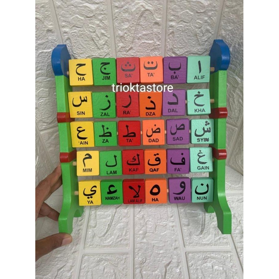 Mainan Edukasi Anak Sempoa Huruf Hijaiyah / Mainan Kayu APE TK PAUD [terbaik]