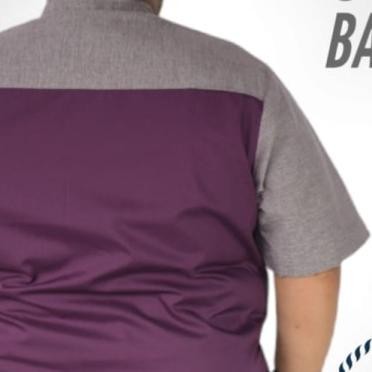 Kemeja Koko Jumbo Oversize Big Size Pria Laki Co Two Tone Ungu BAH 549 Terlaris