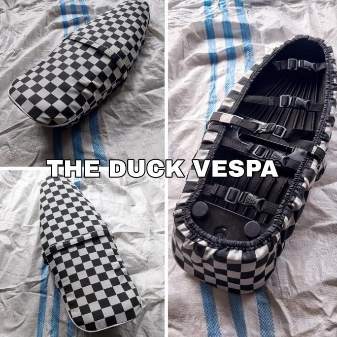 * Cover Jok Luar Hitam Putih Catur Vespa Super Sprint Vba Vbb Vnb Vglb Kongo Pts Special *