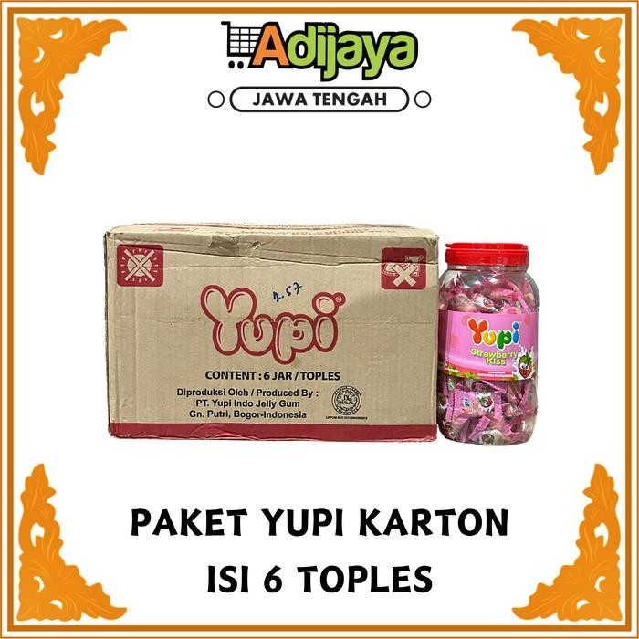 

terbaru !!! paket murah karton yupi strawberry kiss toples isi 6 toples ready