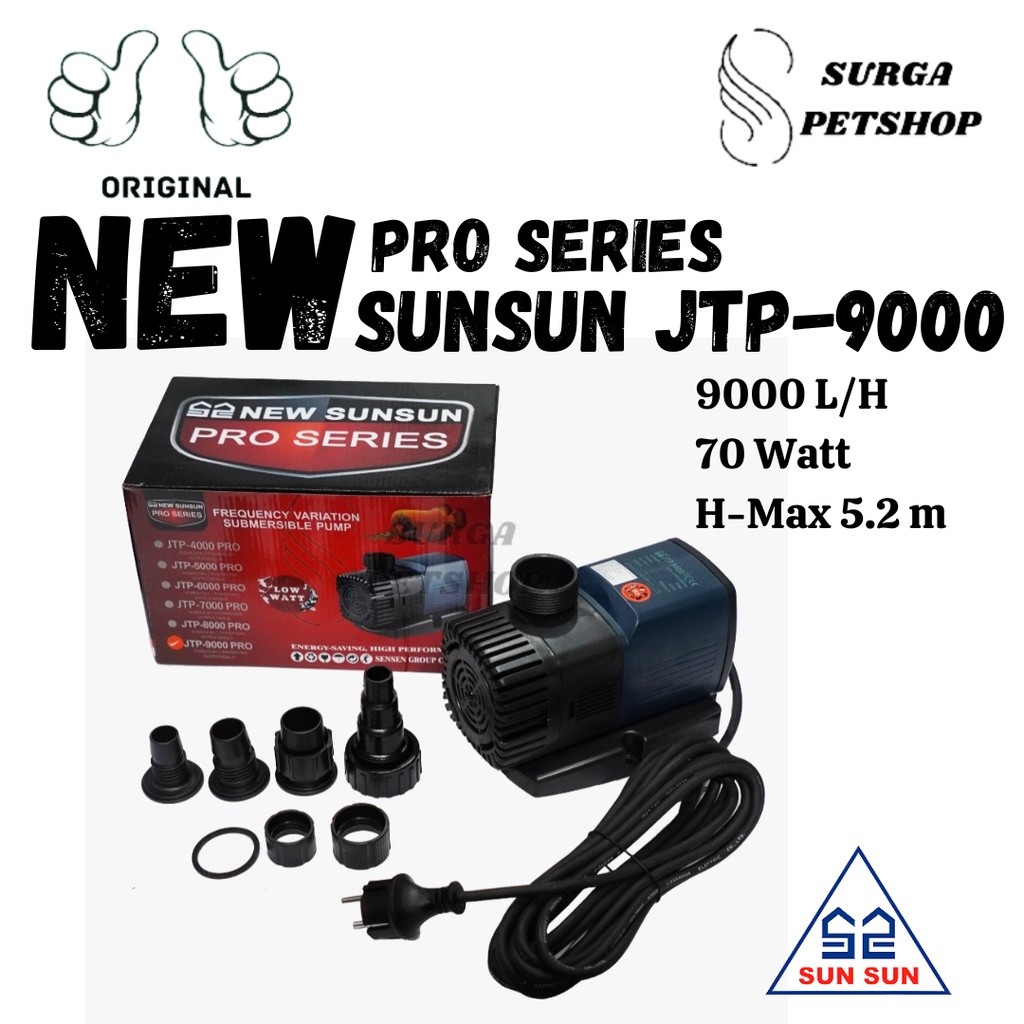 NEW SUNSUN JTP 9000 PRO SERIES POMPA AIR CELUP AKUARUM KOLAM IKAN JTP9000PRO WATER SUBMERSIBLE PUMP 