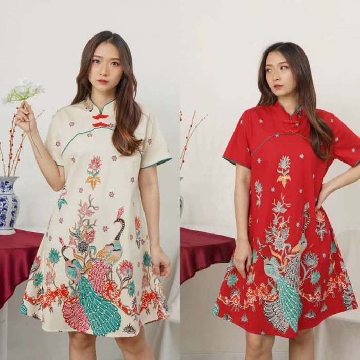 Dress Cheongsam Imlek/Dress Imlek/Baju Imlek/Cheongsam Jumbo/Bigsize