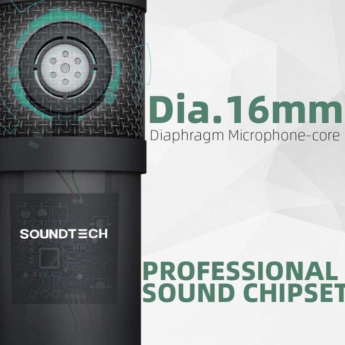 Soundtech Microphone Usb Plug & Play Stand Table Mic Bm 800 / Bm 8000 Original Dan Terlaris