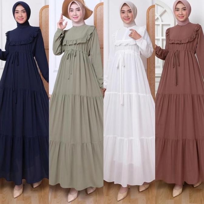 Terbaik Gamis Murah / Gamis Hitam/ Dress Hitam Polos/ Baju Hitam Gamis Ceruti Terbaik