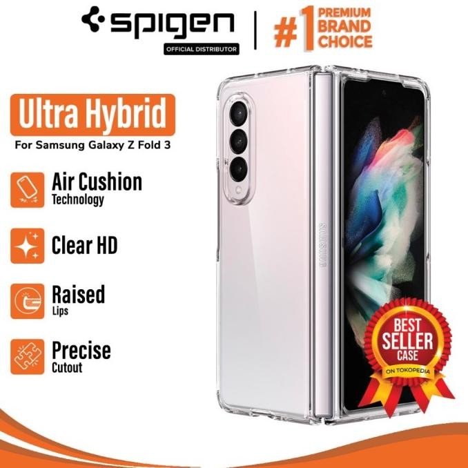 SPIGEN Case Samsung Z Fold 3 Ultra Hybrid Crystal Clear Original Resmi