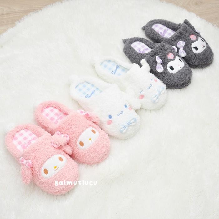 New BALMUTLUCU Slippers Fluffy Karakter Sendal Rumah Kamar Indoor Empuk Nyaman Kuromi My Melody