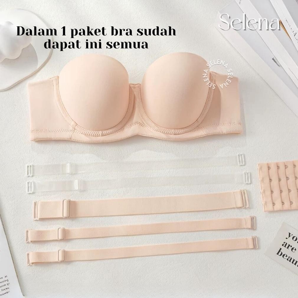Narin Strapless Bra Big Size Kawat Tanpa Tali Cup Jumbo Busa Tipis Bh Kemben Wanita Nyaman