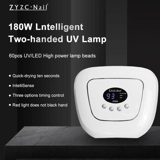 CO ZYZC L-INTELLIGENT 180W 60 LEDS LAMP TWO HANDED UV LAMP PENGERING KUTEK GEL NAIL UV DRYER Art
