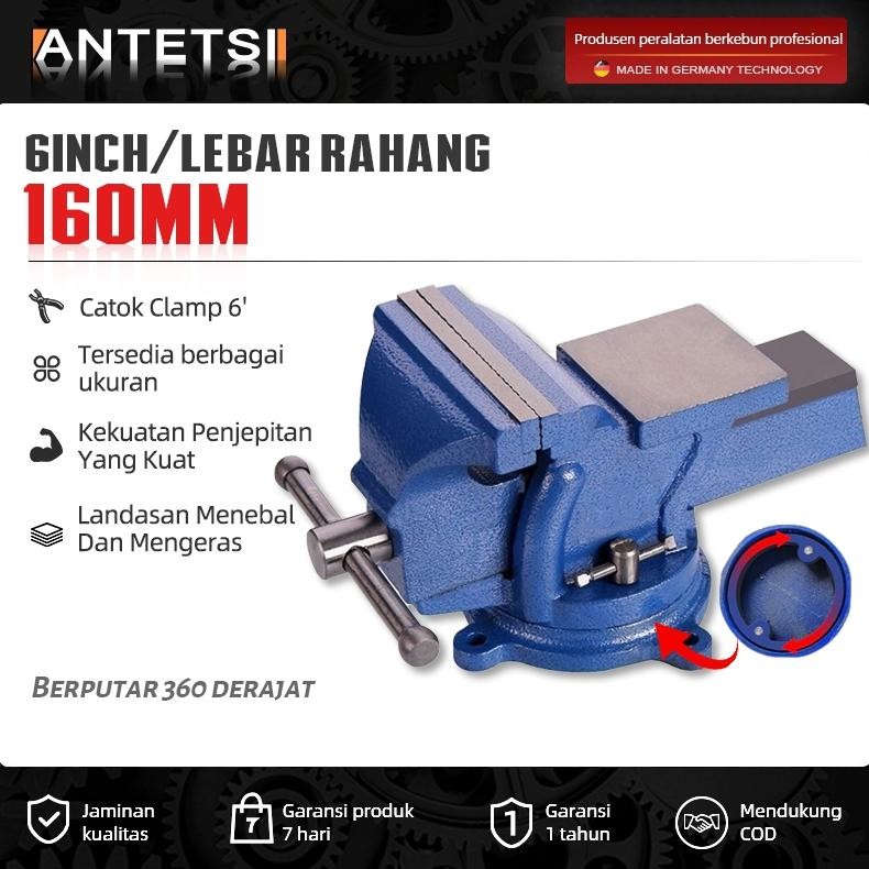 KLJ ANTETSI Catok Clamp 6'' / catok paron / Ragum Klem / Catok Meja / Bench Vise / Ragum Tanggem  Al
