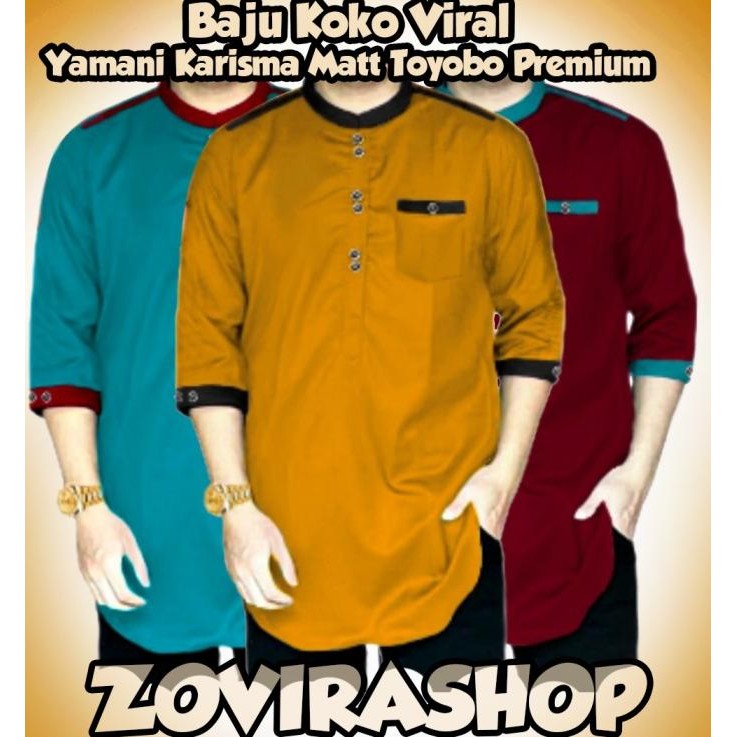 New Baju Koko Yamani Karisma Matt Toyobo Premium Quality Lembut Adem Viral Stok Terbatas