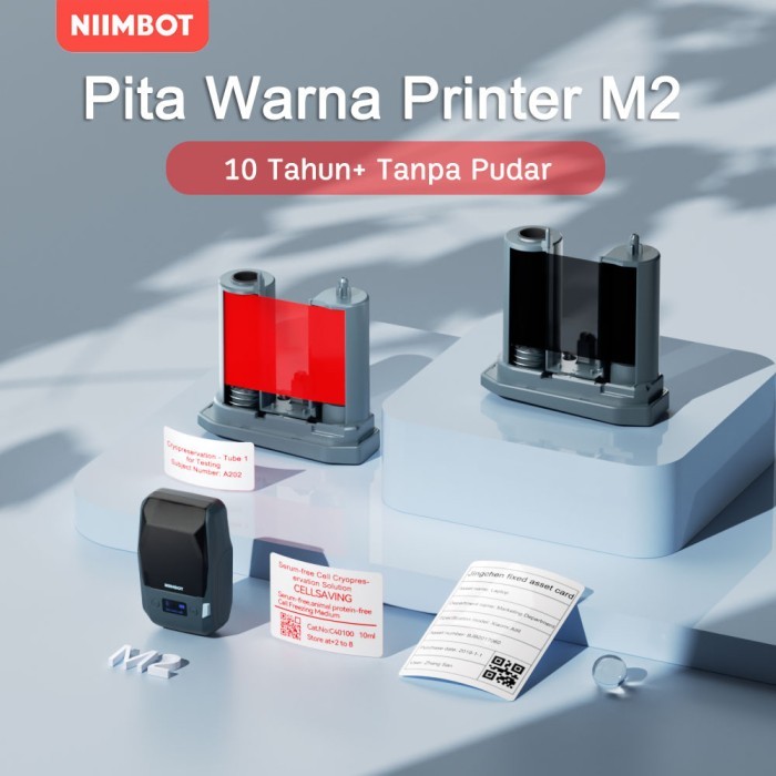 

NIIMBOT M2 Ribbon Printer Warna, Hanya Cocok untuk Printer Label Transfer Panas M2, 24 Meter