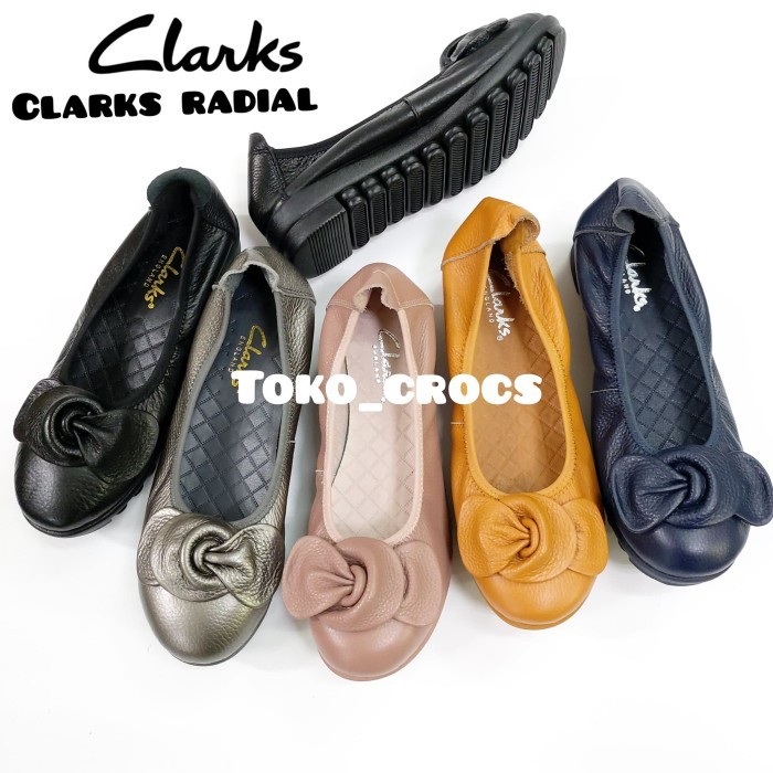Sepatu Clarks Radial/Clarks Radial Kulit Asli/Clarks Wanita Kulit Asli