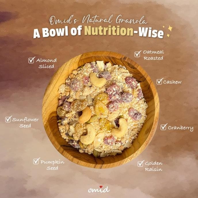 

Granola (Kacang Kacangan, Buah Kering, Madu & Oatmeal) 1Kg