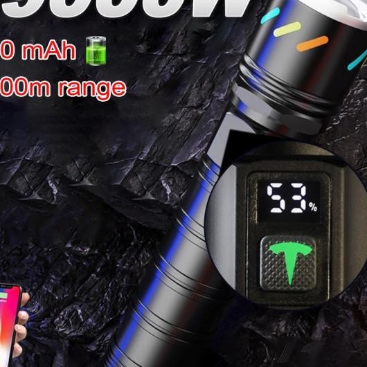 Senter Police Swat 99000 watt Super Terang Rechargeable Flashlight LED Terlaris