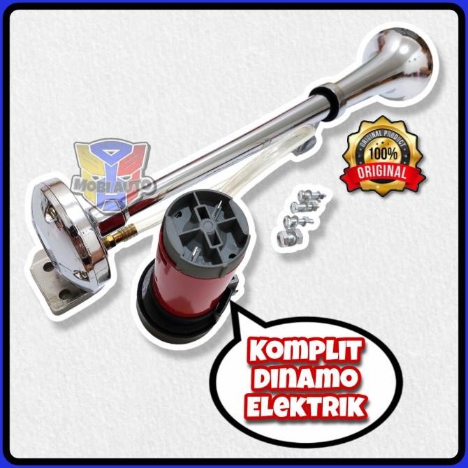 Klakson Angin Terompet 1 Corong + Dinamo Elektrik 24 Volt Terlaris