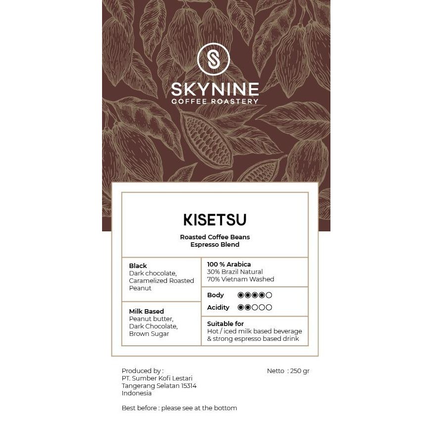 

KISETSU ESPRESSO BLEND 100% BIJI KOPI ARABIKA COMMERCIAL SKY NINE 1KG