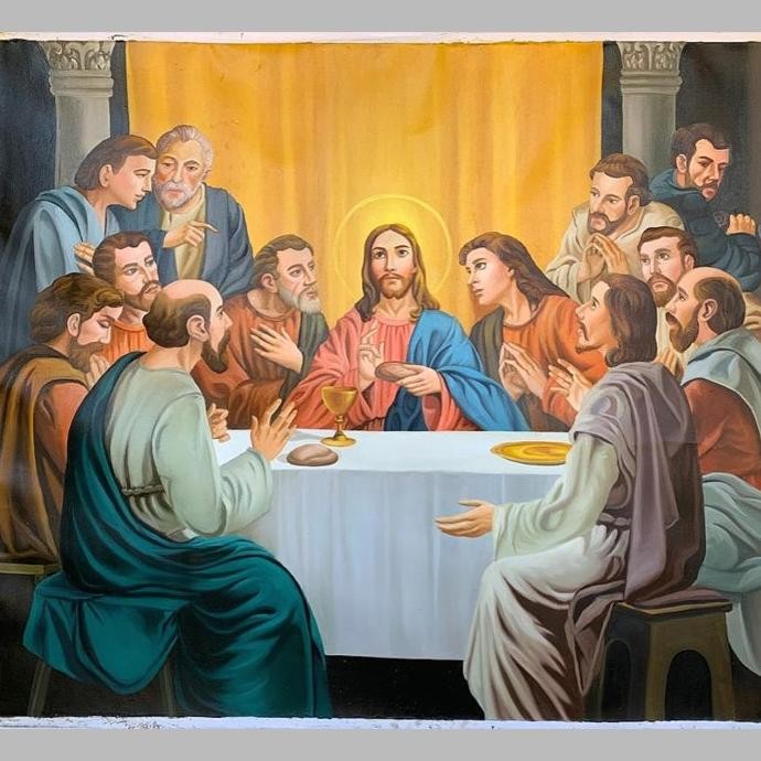 

CO Lukisan yesus perjamuan kudus kanvas