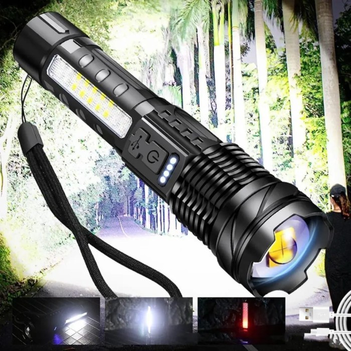 Senter Swat Police Terbaik / Senter Led Rechargeable / Senter Cas Usb