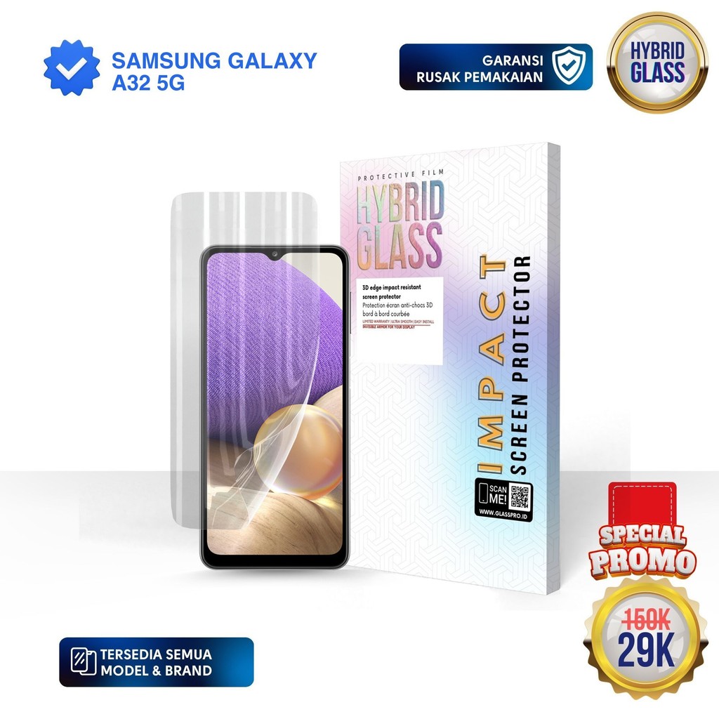 Hybrid Glass For SAMSUNG GALAXY A32 5G - Full Cover Hydrogel Anti Gores Premium Screen Protector Glo