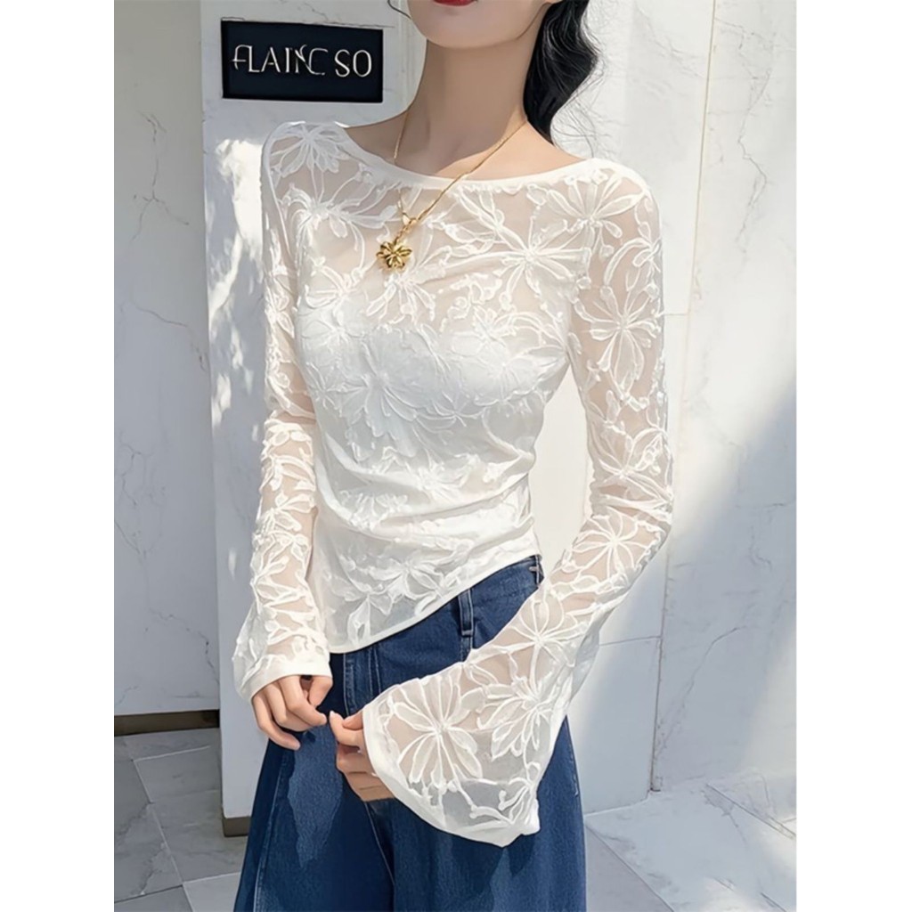 Kain Jacquard Daun Bambu Tabir Surya Baru T Baju Wanita KAOS