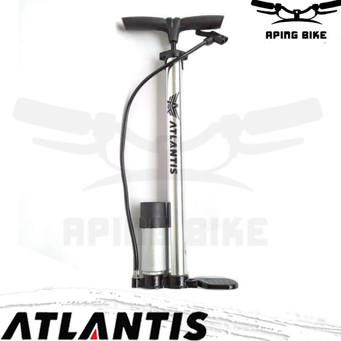 POMPA BAN SEPEDA ATLANTIS ALLOY + METER POMPA BAN SEPEDA MOTOR