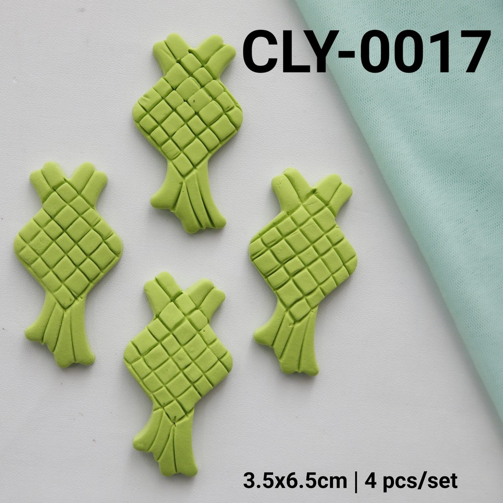 CLY-0017 Cake topper hiasan kue clay lebarang idul fitri ketupat (Clay)