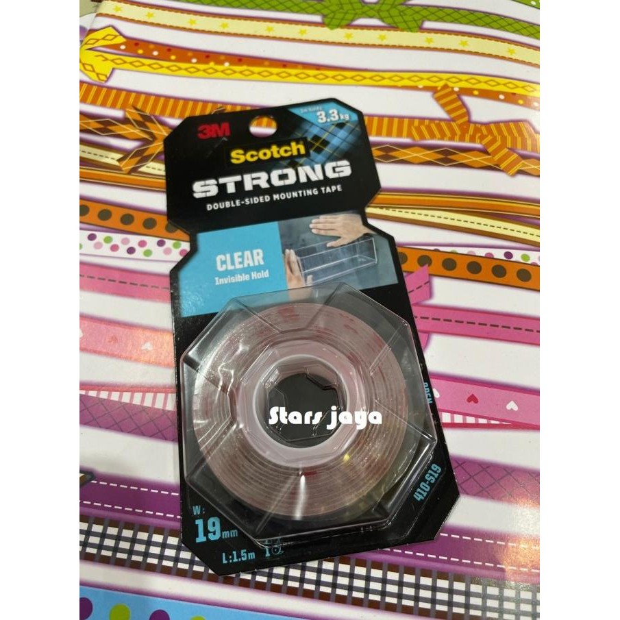 siap kirim] 3M Scotch Strong Double Tape Mounting TRANSPARAN Clear, Double Tape Transparan