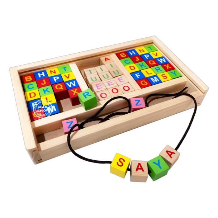 MAINAN EDUKASI RONCE ABC BOX MAINAN KAYU WOODEN TOYS MOTE ABJAD HURUF KODE 521