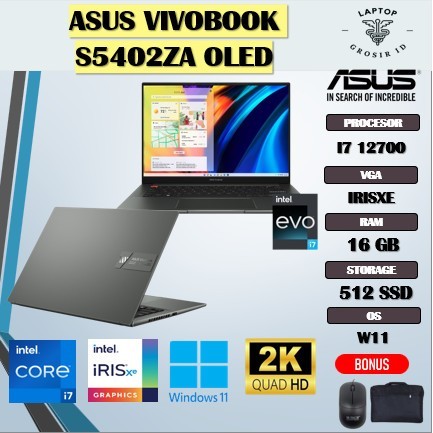 Asus Vivobook S5402Za Oled I7 12700 16Gb 512Gb 14.5Qhd Ips