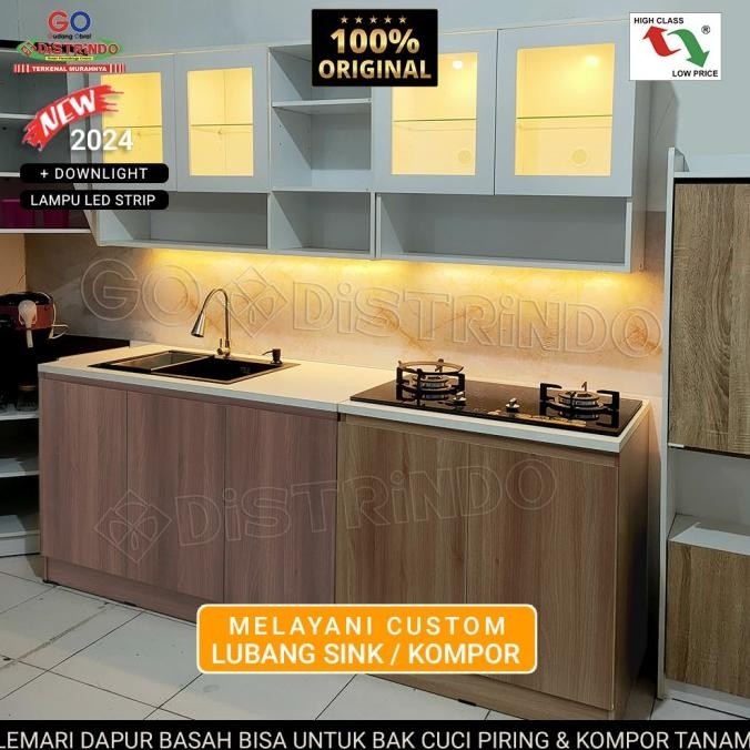 CO Distrindo - Kitchen Set Lemari Rak Dapur BASAH Tebal Mewah BISA Custom Lubang Sink / Kompor Tanam