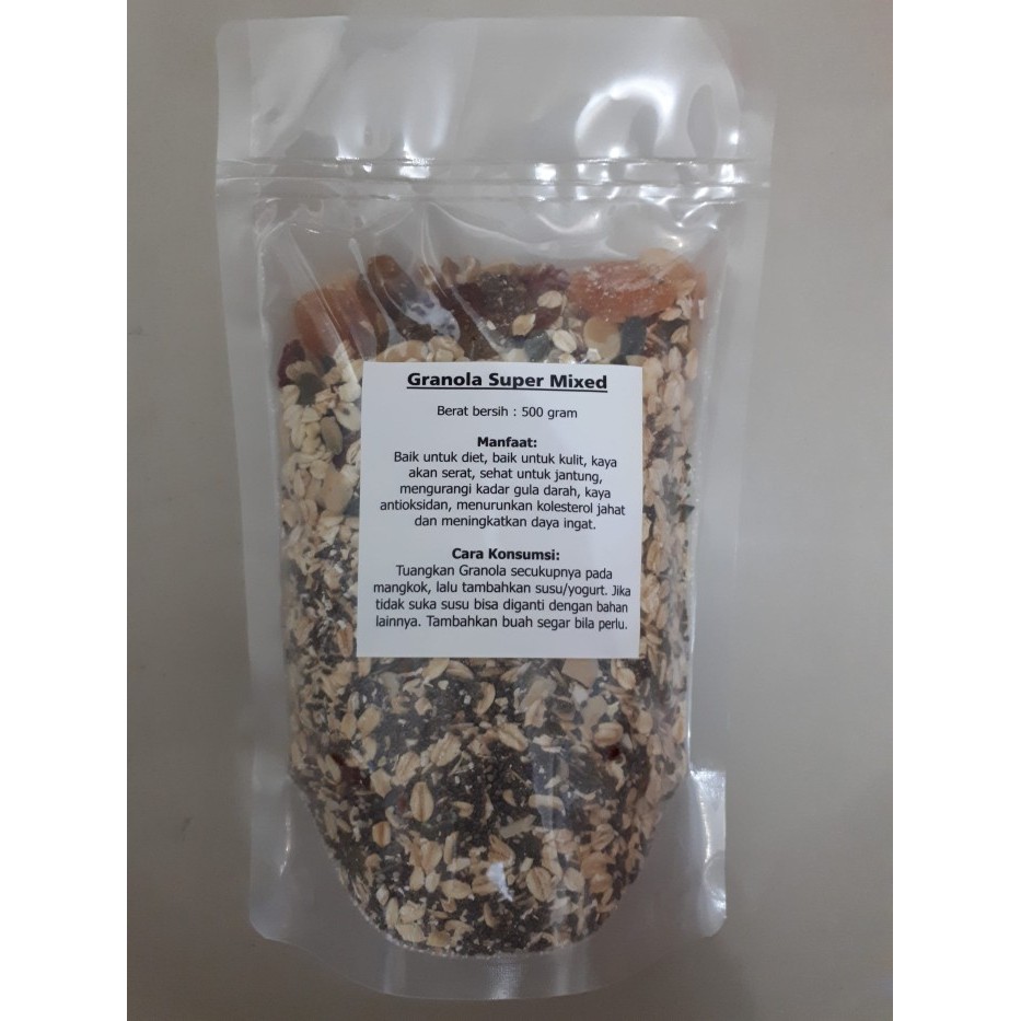 

HEALTHY GRANOLA SUPER MIXED 500 GRAM ( WALNUT, CHIA SEED, GOJIBERRY )