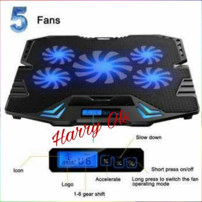 ICE COOREL Cooling Pad Laptop 5 Fan/NAJU ICE FAN Cooling Pad Laptop 5