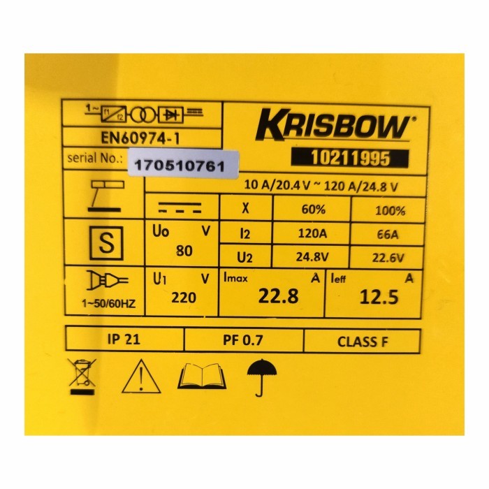 Mesin Las Inverter 120 ampere krisbow