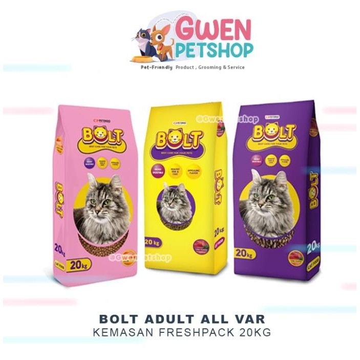 Grosir (Ojol) Bolt 20Kg - Catfood Bolt 20Kg - Makanan Kucing Merk Bolt 1 Karu