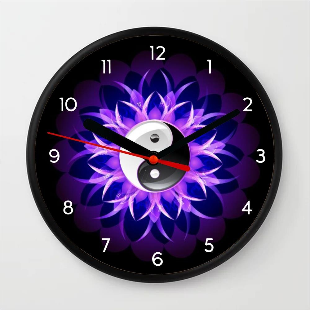 Jam Dinding Yin yang teratai emas 20 CM